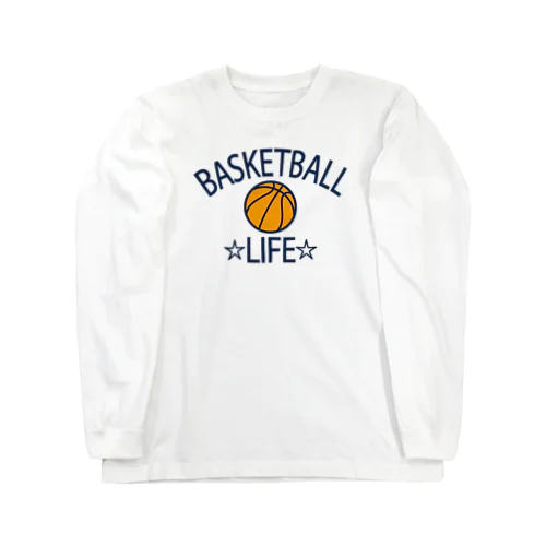 バスケットボール(basketball)ライフ・アイテム・グッズ・Tシャツ・ボール・イラスト・部活・サークル・かっこいい・かわいい・シンプル・イベント・チームT・バスケットボール部・バスケ ロングスリーブTシャツ