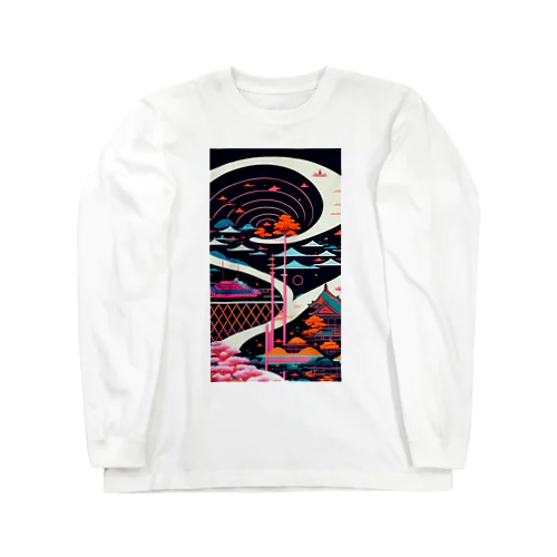 レトロでエモい"lofiアート"【浮世絵サイバーパンクシティ】 Long Sleeve T-Shirt