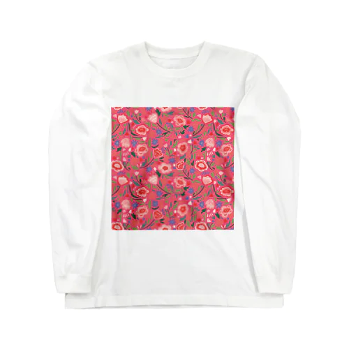 エキゾチックな花柄（ピンク／小） Long Sleeve T-Shirt