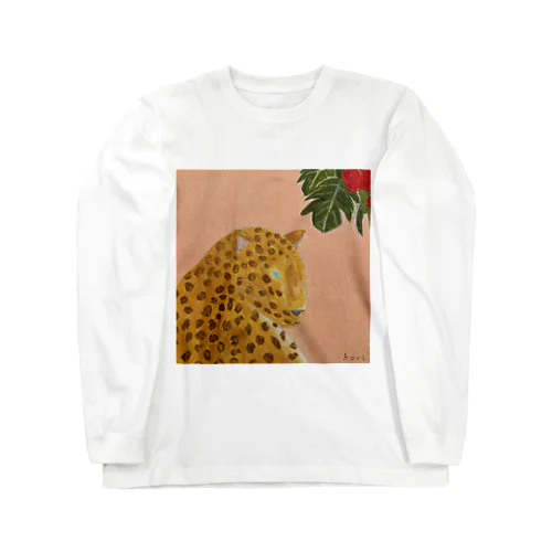 ヒョウと南国の花 Long Sleeve T-Shirt