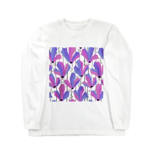 モクレンをイメージした花柄（ピンク） Long Sleeve T-Shirt