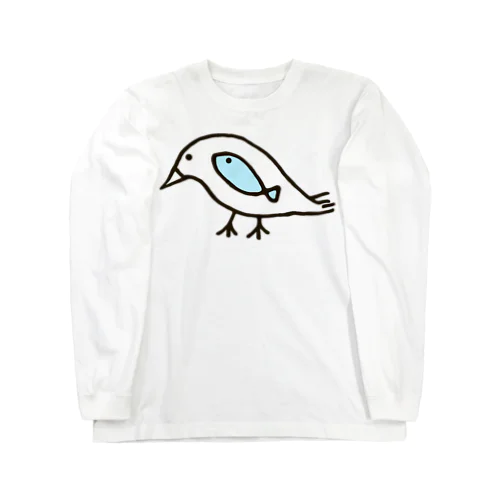 鳥と魚のねこぜちゃん*おおきめデザイン Long Sleeve T-Shirt