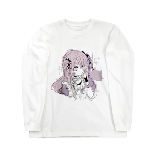 ピンク✖紫系の地雷女の子 ロングスリーブTシャツ