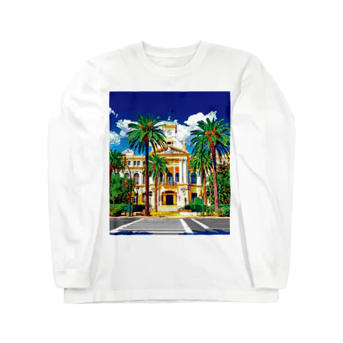 スペイン マラガの市庁舎 ロングスリーブTシャツ