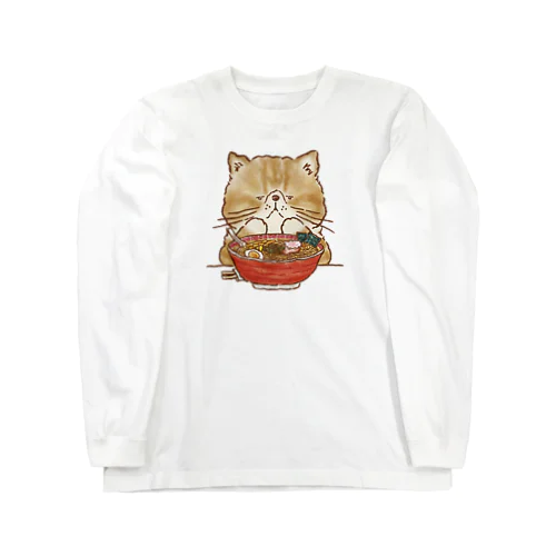 猫とラーメン ロングスリーブTシャツ