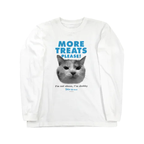 more treats！ BLUE 【保護猫寄付220円】 ロングスリーブTシャツ