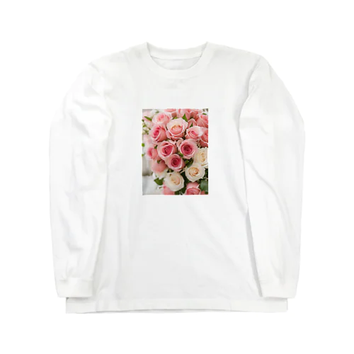 Pink Rose Bouquet ロングスリーブTシャツ