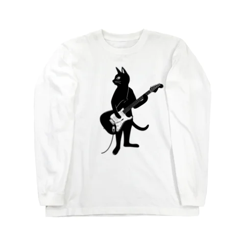 ギターを弾くネコ Long Sleeve T-Shirt