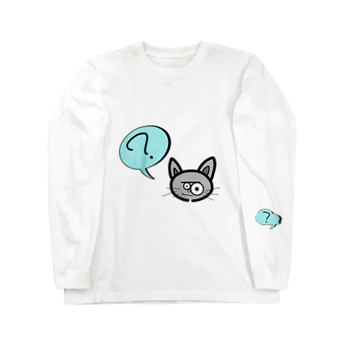 ？な猫 ロングスリーブTシャツ