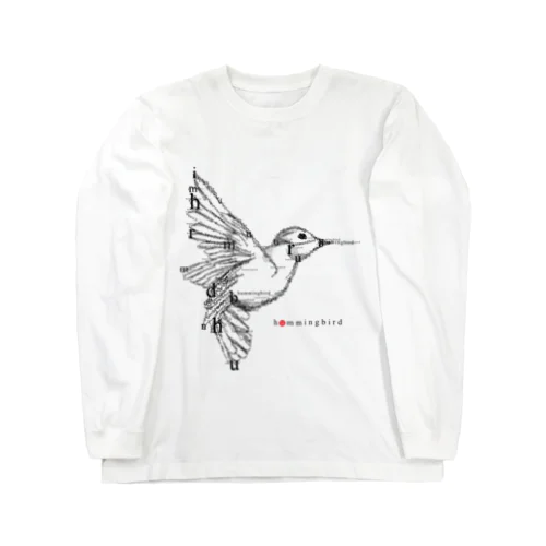 フォントイラストレーション『hummingbird（ハミングバード・ハチドリ）』 ロングスリーブTシャツ