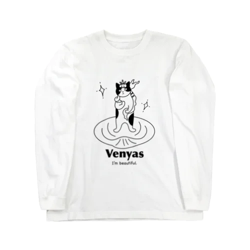 Venyas ☆彡 ヴィーにゃス 〈モノクロ〉 ロングスリーブTシャツ