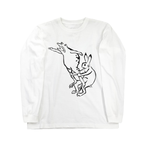 鳥獣戯画現代版　組体操 Long Sleeve T-Shirt