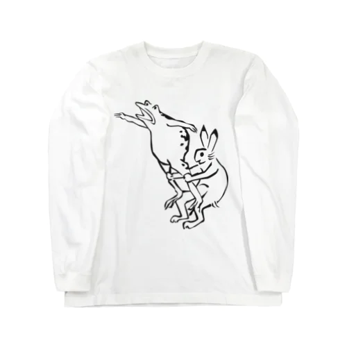 鳥獣戯画現代版　組体操 Long Sleeve T-Shirt