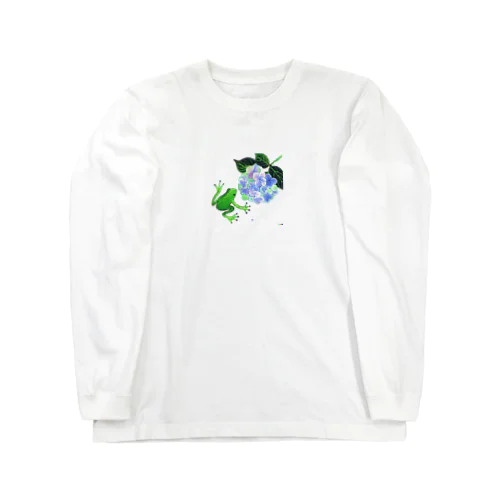 かえるとアジサイ Long Sleeve T-Shirt