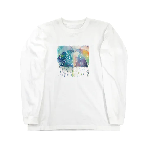 水彩風雨の風景 Long Sleeve T-Shirt