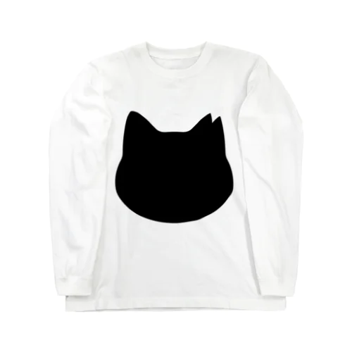 さくら猫シルエット/ブラック Long Sleeve T-Shirt