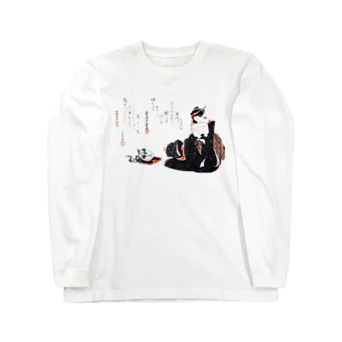 葛飾辰女「朝顔美人図」 Long Sleeve T-Shirt