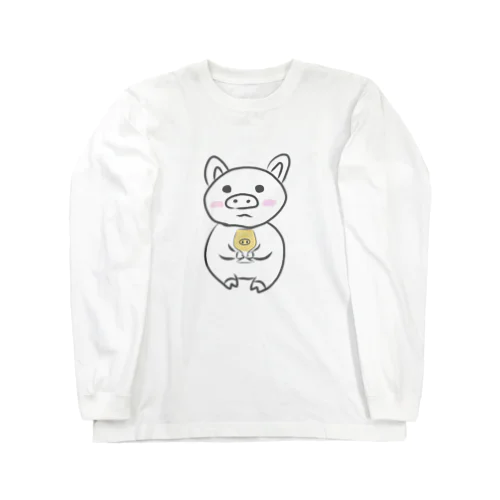 乾杯待ちのぶた　カラーver. Long Sleeve T-Shirt