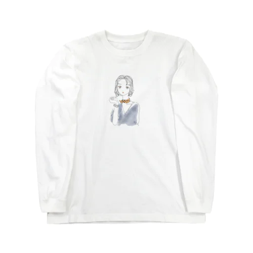 不機嫌な眼差しgirl Long Sleeve T-Shirt