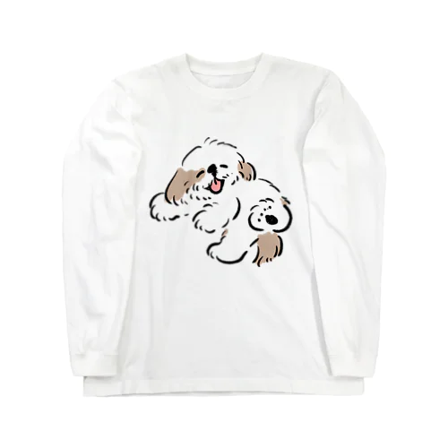 シーズー ニコニコ 　【せいこせんせい】犬 ロングスリーブTシャツ