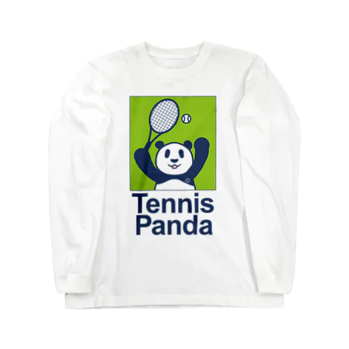 パンダ・テニス・TENNIS・アイテム・デザイン・ラケット・ガット・イラスト・スポーツ・Tシャツ・サーブ・かっこいい・かわいい・選手・画像・ボール・王子・絵・オリジナル（C） Long Sleeve T-Shirt