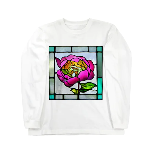 ステンドグラス風｢立てば芍薬｣ Long Sleeve T-Shirt