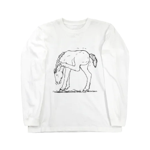  仔馬のカキカキ Long Sleeve T-Shirt