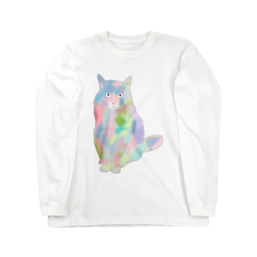 ユニコーンカラーの猫 Long Sleeve T-Shirt