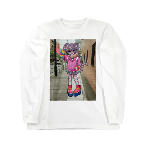 デコラホワイトタイガーちゃん Long Sleeve T-Shirt