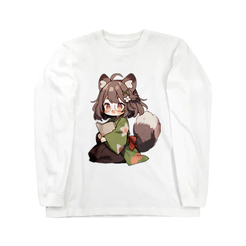 たぬっぺ  (Tanuppe)  ver.5 狸の神様、たぬき、タヌキ ロングスリーブTシャツ