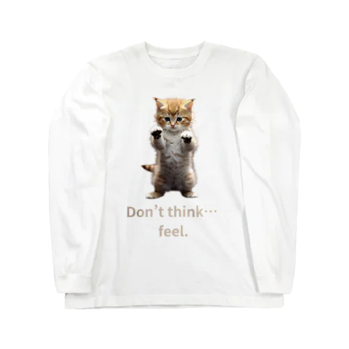 ヨーダのマネの仔猫 Long Sleeve T-Shirt