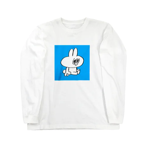 おすわりスティーブ（四角青） Long Sleeve T-Shirt