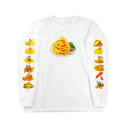 フライドポテトたちとトラちゃんたち（沢山） Long Sleeve T-Shirt