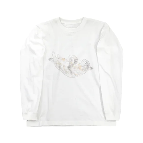 公園でひなたぼっこしている三毛猫ちゃん Long Sleeve T-Shirt