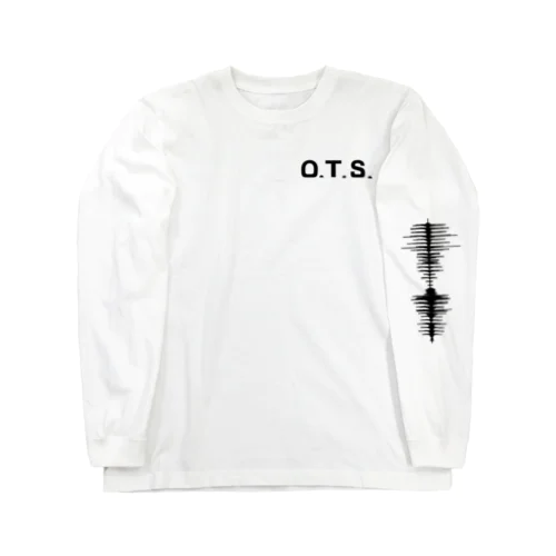 【袖プリントあり】オーバーザサン_ロングスリーブTシャツ（白） Long Sleeve T-Shirt