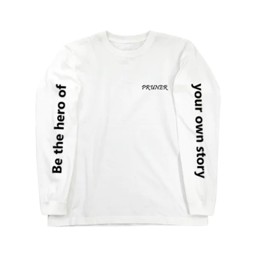 【PRUNER】ロゴ 両腕デザイン 英字プリント　ロングtシャツ Long Sleeve T-Shirt