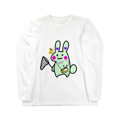 お花ウサギ🌼🐰ライトグリーン Long Sleeve T-Shirt