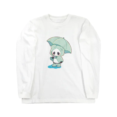 パンダと雨の日 ロングスリーブTシャツ