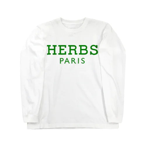 HERBS-ハーブ-グリーンロゴ ロングスリーブTシャツ