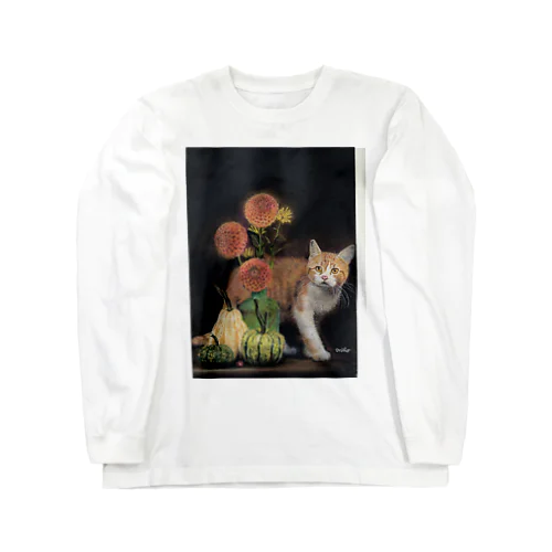 パステル画の猫 Long Sleeve T-Shirt