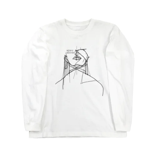 ヘビーヘヴン2 HEAVY HEAVEN　針金アート風イラスト　モノクロ Long Sleeve T-Shirt