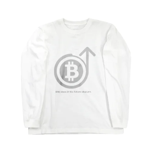 急上昇ビットコインシリーズ（灰ロゴ） ロングスリーブTシャツ