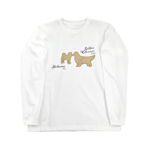 ゴールデン麗ちゃん＆柴犬メイちゃん専用　シルエットベージュ×文字黒 Long Sleeve T-Shirt