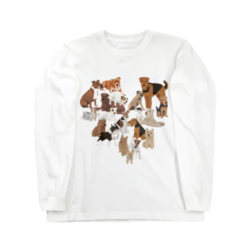 My favorite terrier in the shape of a heart♥brown~beige~white ロングスリーブTシャツ