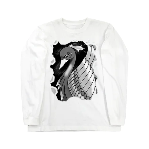 不死鳥アート　モノクロ Long Sleeve T-Shirt