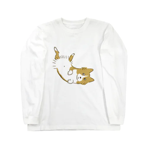 へそてんいぬ(薄茶) Long Sleeve T-Shirt