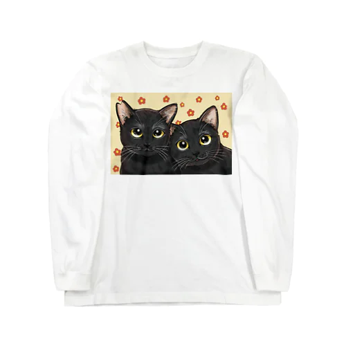 双子の黒猫 ロングスリーブTシャツ