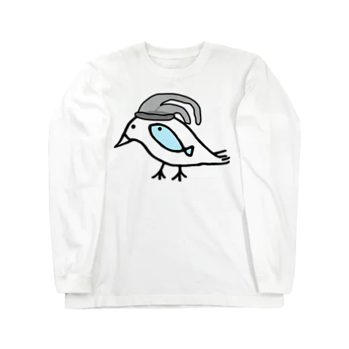 鳥と魚のねこぜちゃん(タイツ)*おおきめデザイン Long Sleeve T-Shirt