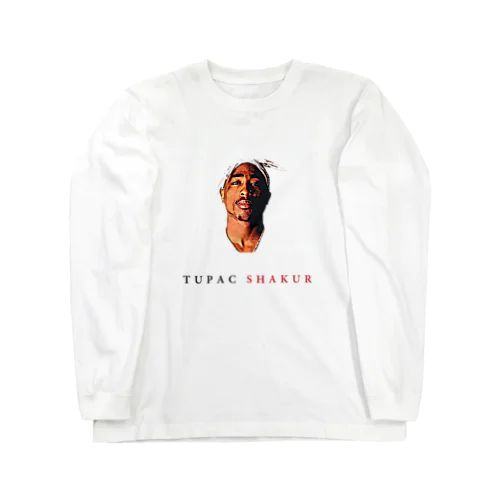 2PAC TUPAC SHAKUR FACE イラストデザイン ロングスリーブTシャツ