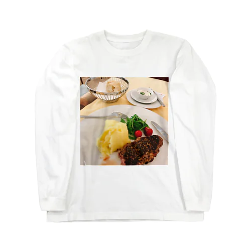 美味しいステーキ ロングスリーブTシャツ